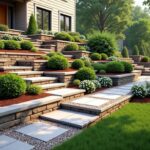 Harmonious modern terraced lush scenery