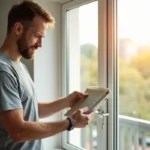 homeowner selecting new windows for energy-efficient replacement installation