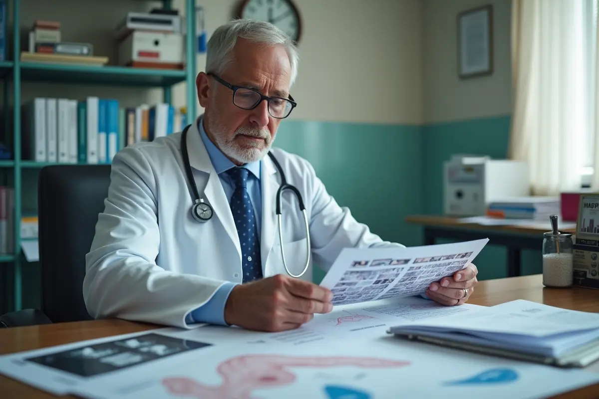 doctor reviewing birth complications to assess possible medical malpractice